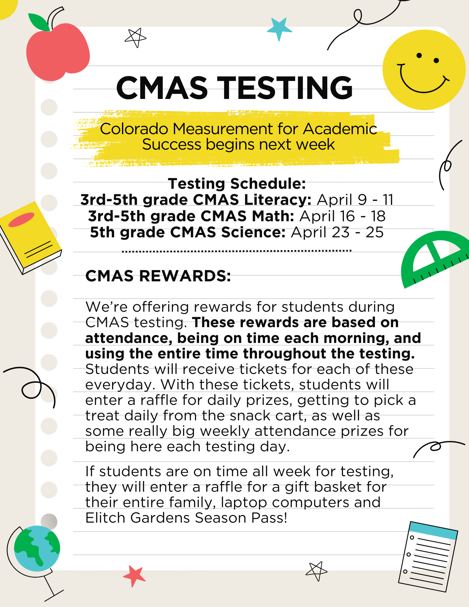 CMAS Testing Begins April 9